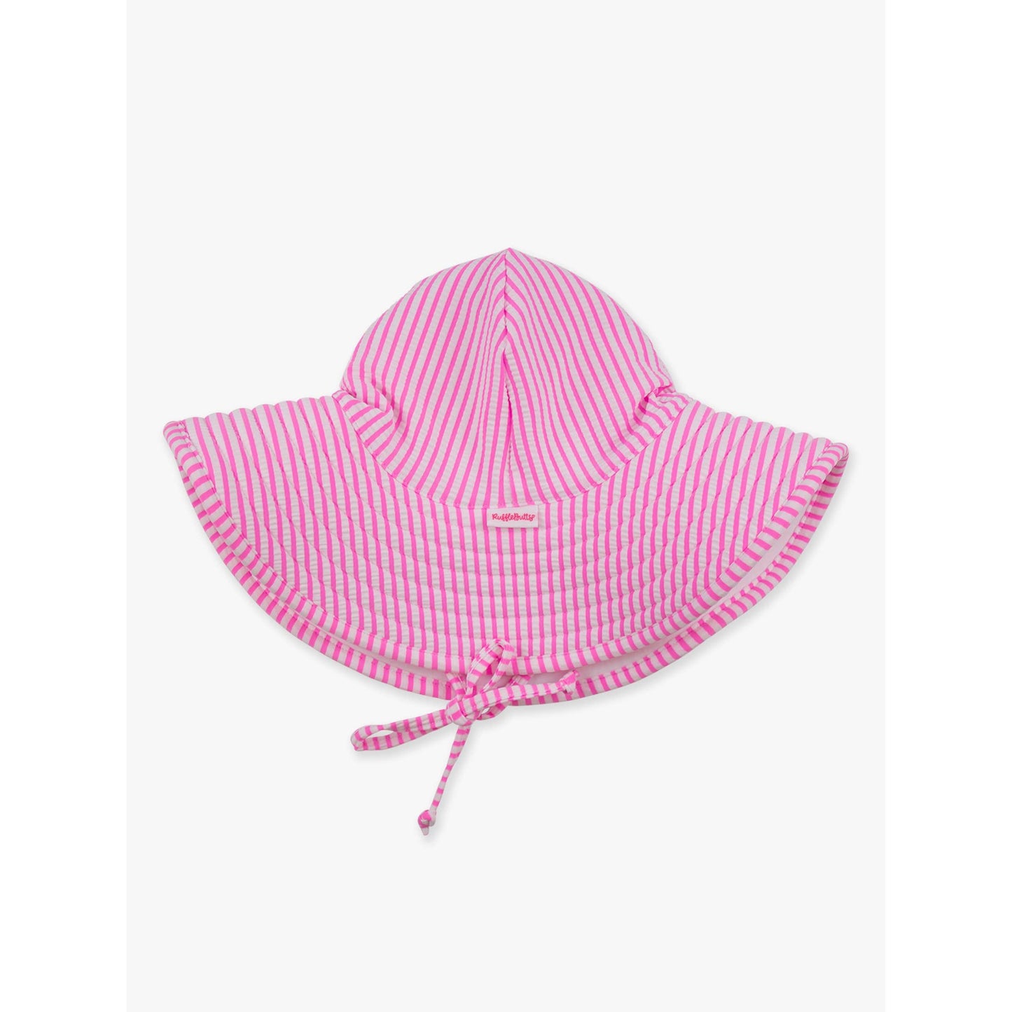 Girls Neon Pink Seersucker Swim Hat