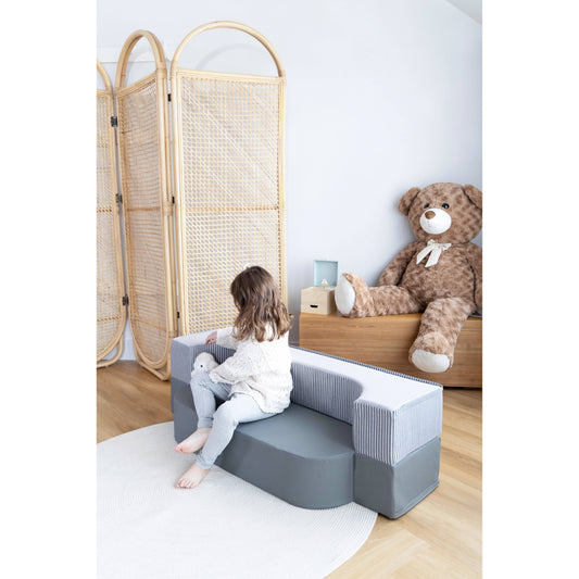 Transformable Vegan Leather Kids Sofa & Cushion - Shades of Night