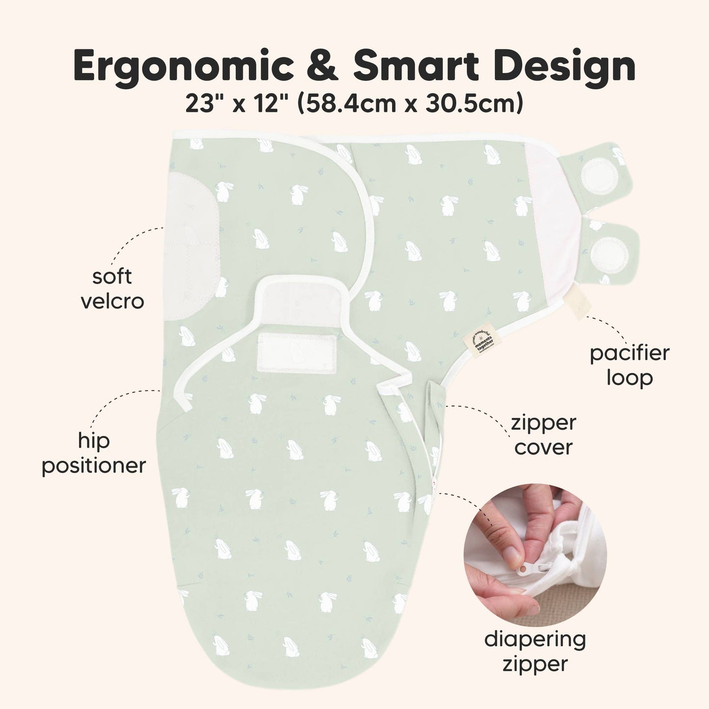 3pk Soothe Zippy Baby Swaddles 0-6 Months,Newborn Sleep Sack