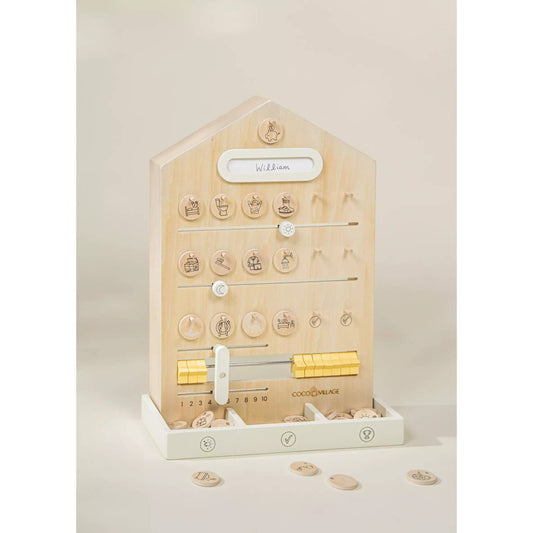 Wooden Routine, Tasks and Rewards Board for Kids 3-in-1
