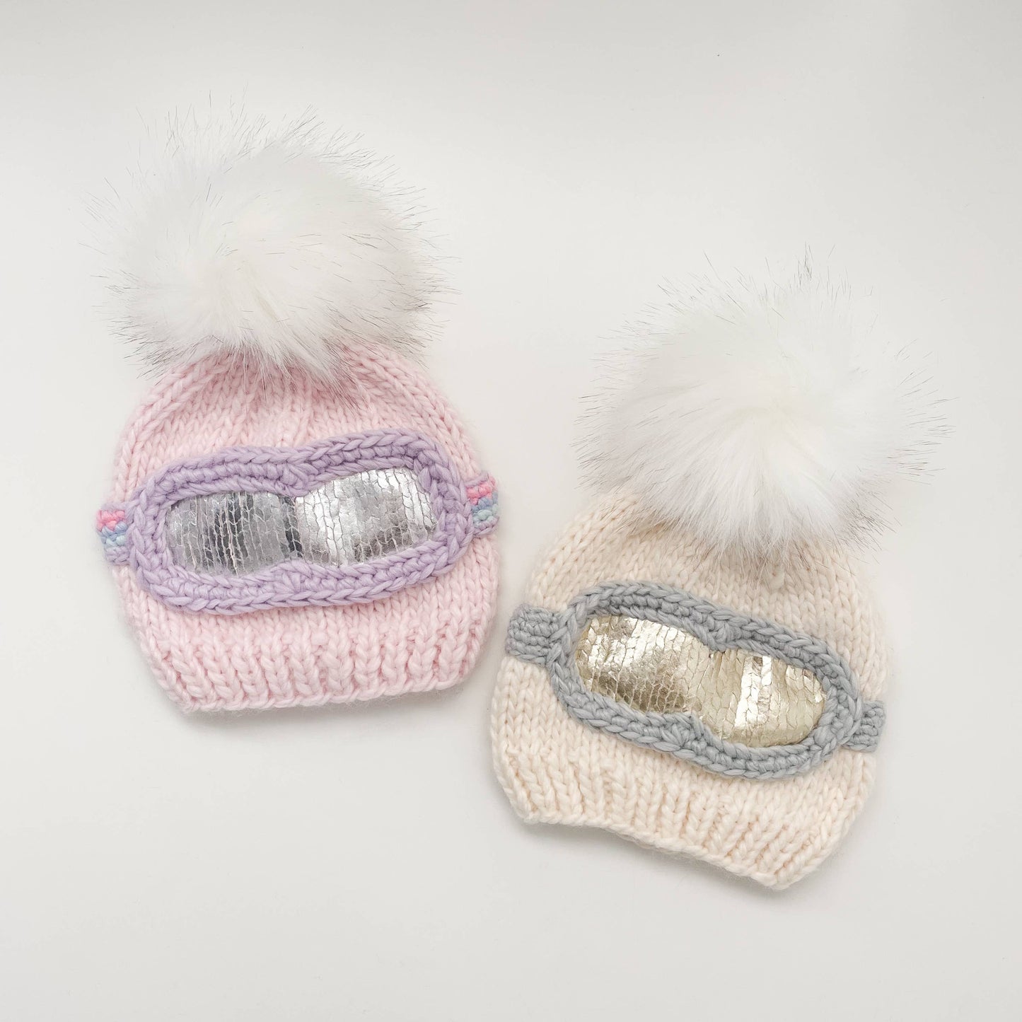Ski Goggles Beanie, Cream Baby & Kids Winter Hat