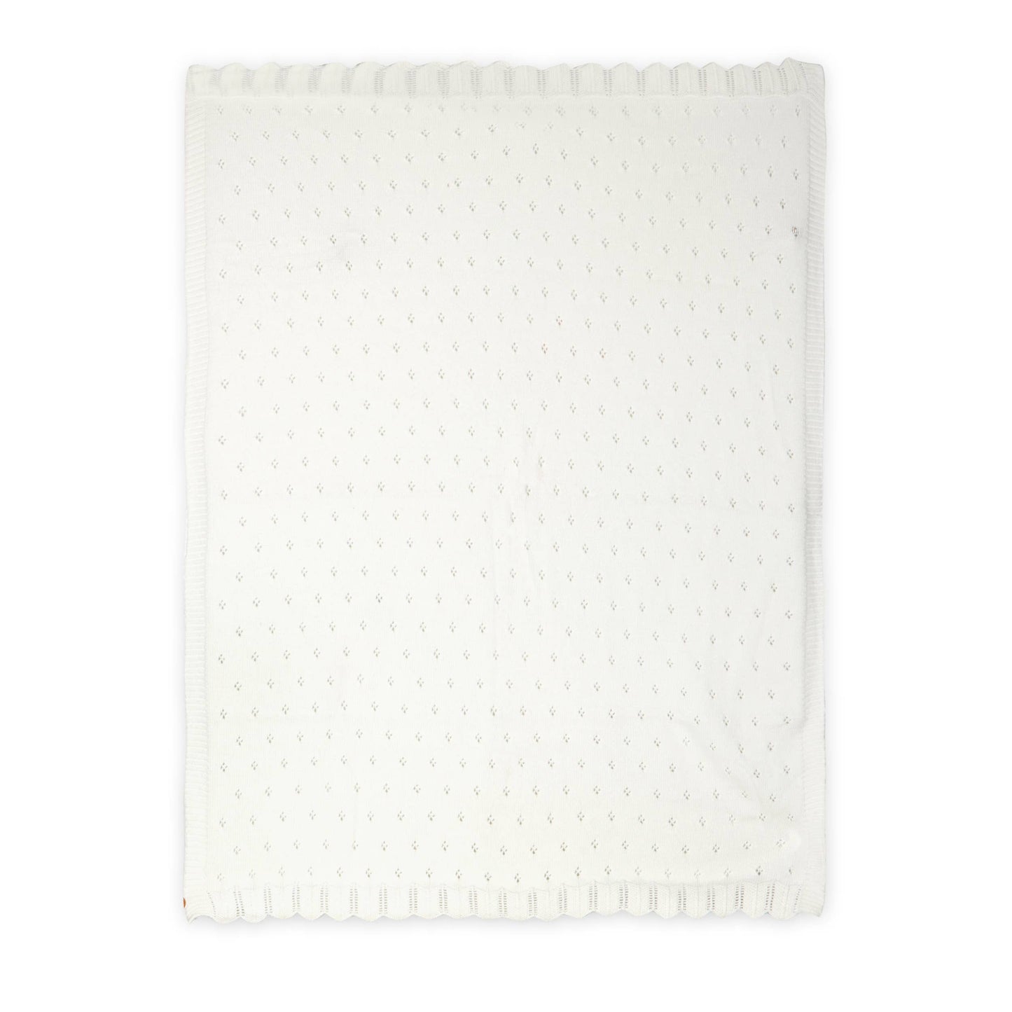 Dove White Classic Pointelle Knit Baby Blanket (Organic)