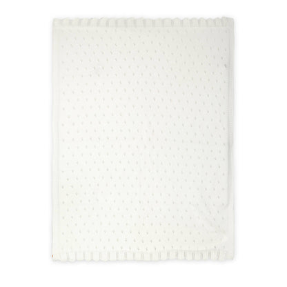 Dove White Classic Pointelle Knit Baby Blanket (Organic)