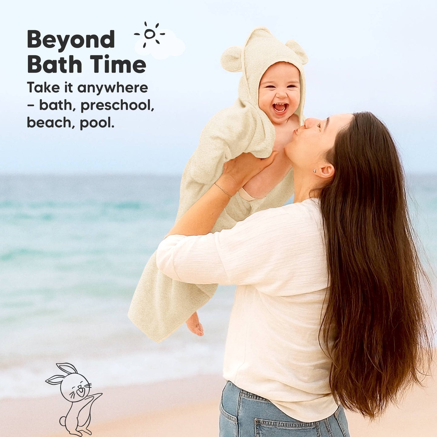 KeaBabies 2-pack Snuggle Baby Hooded Towels