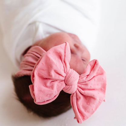 Baby Bling® Shabby Dot FAB-BOW-LOUS® soft nylon bow headband