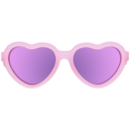 Frosted Pink Heart | Purple Polarized Mirrored Lenses: Ages 0-2