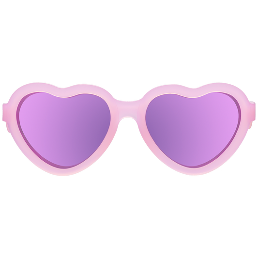 Frosted Pink Heart | Purple Polarized Mirrored Lenses: Ages 0-2