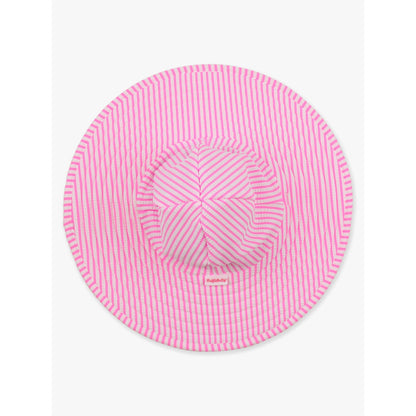 Girls Neon Pink Seersucker Swim Hat
