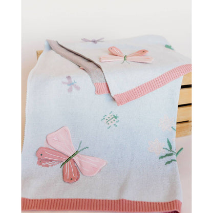 Bloom Butterfly 3D - Organic Jacquard Knit Baby Blanket