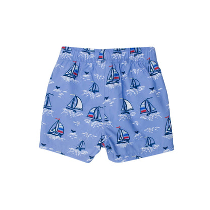 Boys Blue Seas the Day Swim Trunks