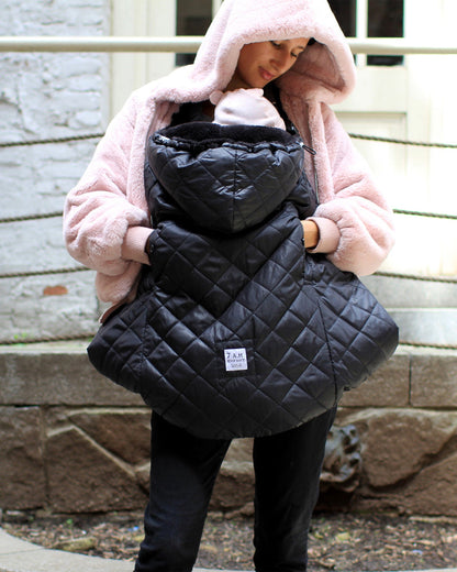 K-Poncho Black Plush