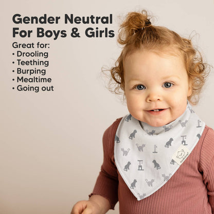 8-pack Baby Bandana Bibs for Boys and Girls