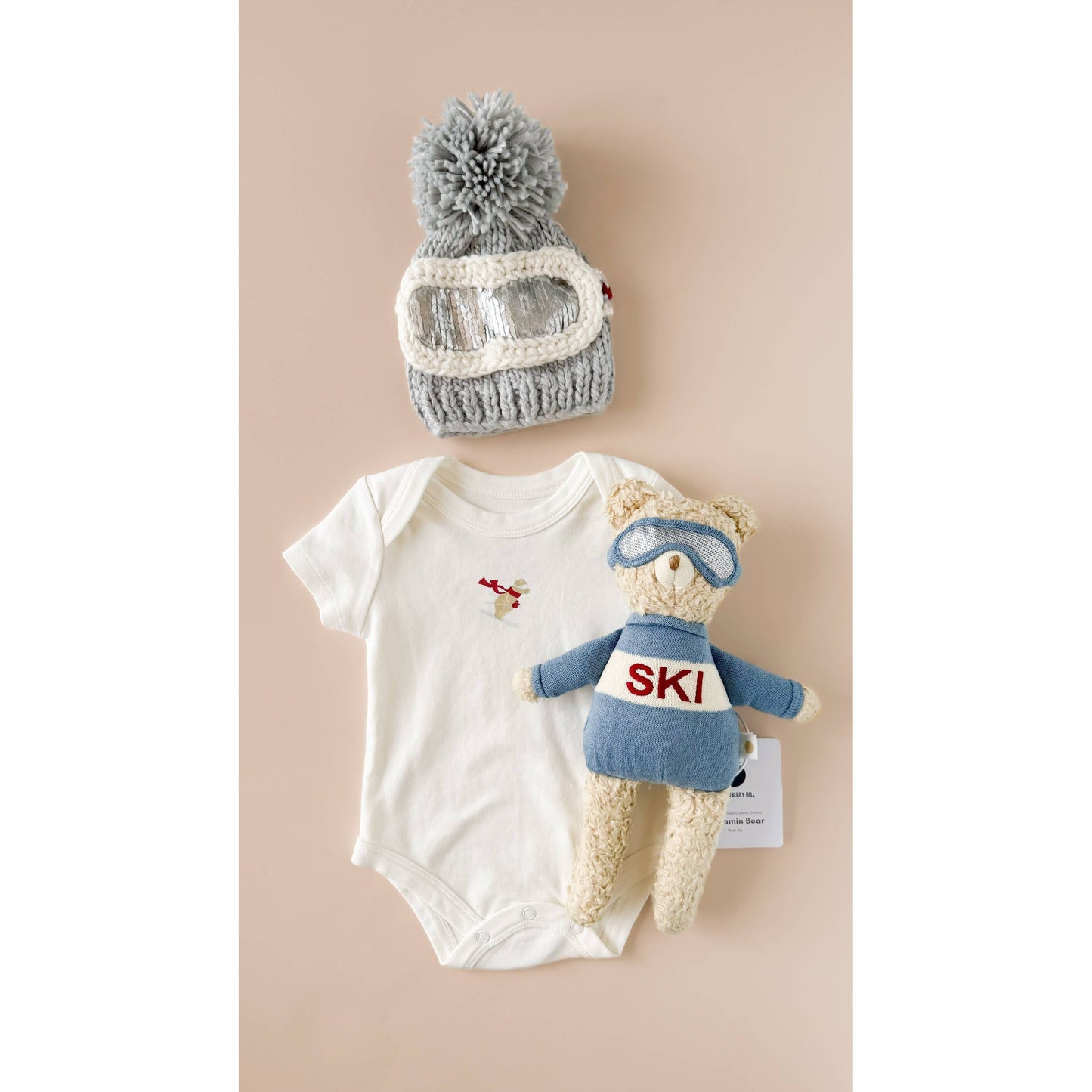 Ski Goggles Beanie, Bowie Grey Baby Kids Adult Snowboard Hat