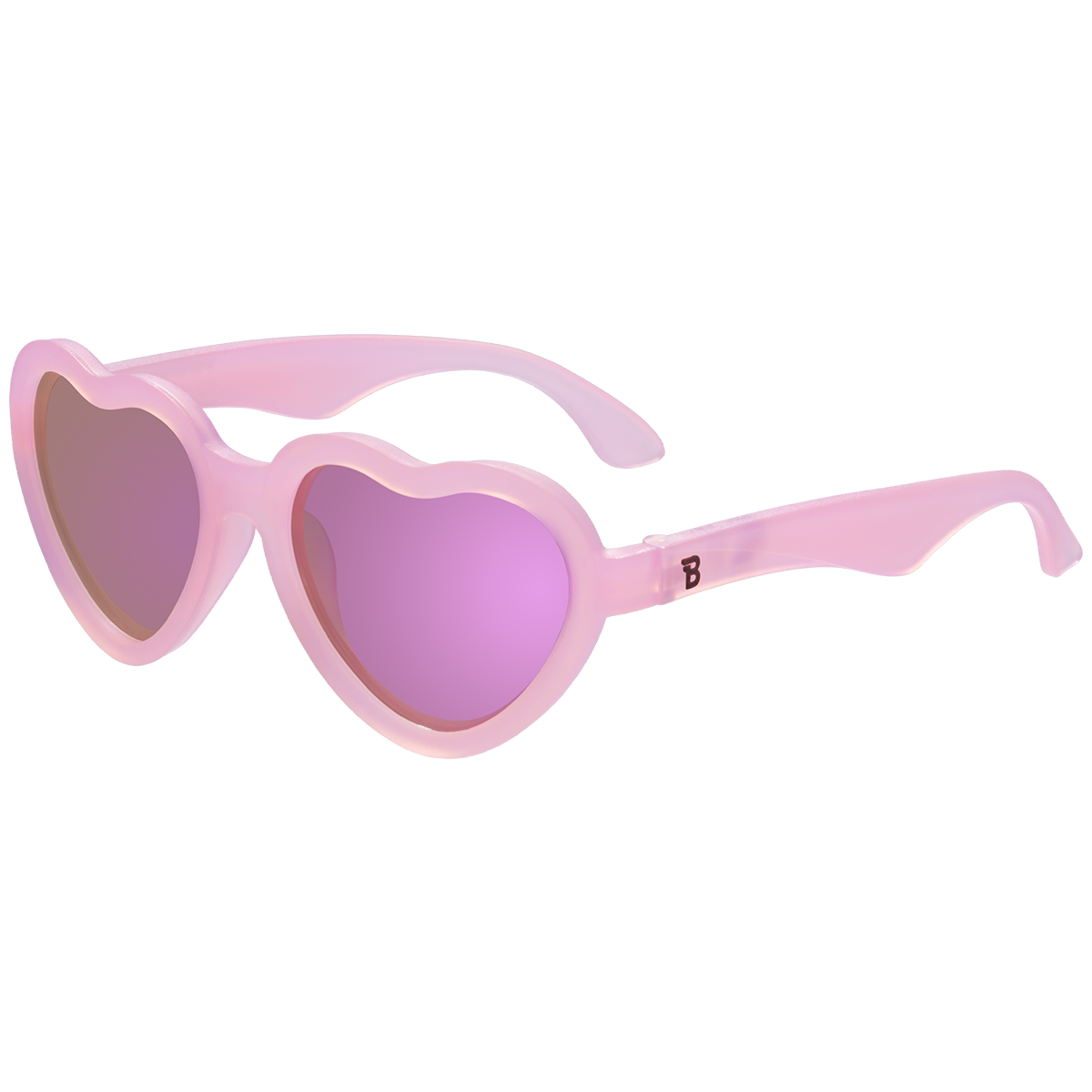 Frosted Pink Heart | Purple Polarized Mirrored Lenses: Ages 0-2