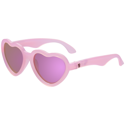 Frosted Pink Heart | Purple Polarized Mirrored Lenses: Ages 0-2