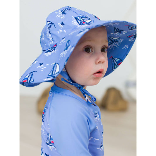 Kids Blue Seas the Day Sun Protective Hat
