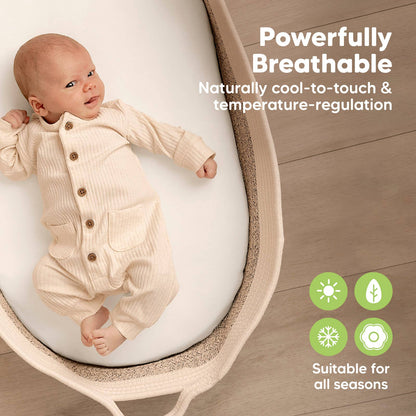 Isla Bassinet Mattress Sheets Fitted for Baby Girls, Boys