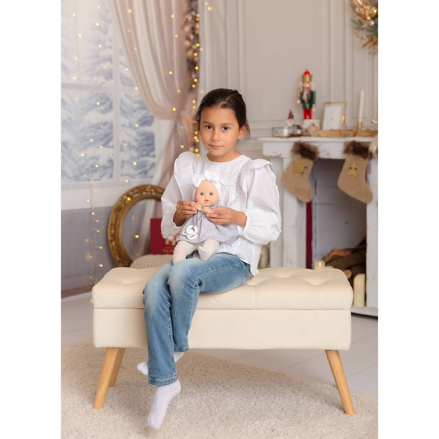 Alex & Sonia doll - Floral blouse and tights - Paola Reina