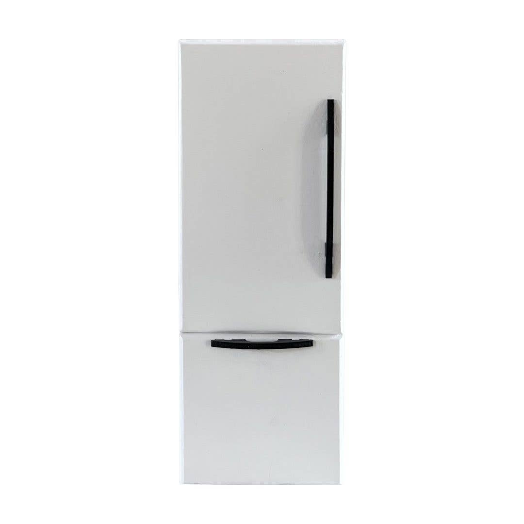 Dollhouse Refrigerator | White with Black Hardware