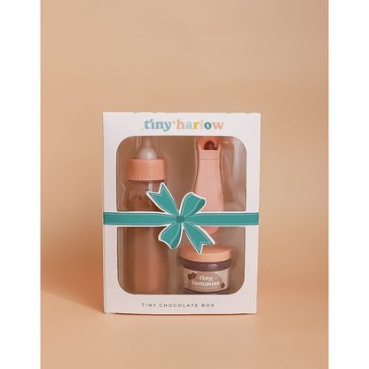 Tiny Tummies Puree and Milk Bottle set for doll - Chocolate