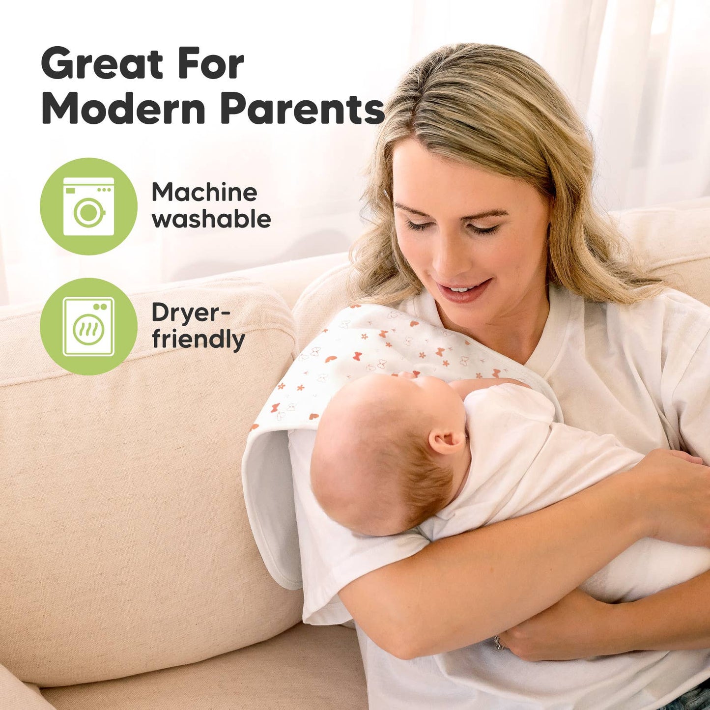 KeaBabies 5-Pack Urban Burp Cloths