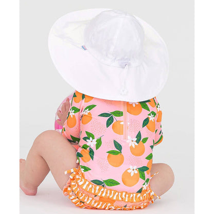 Kids White Sun Protective Hat