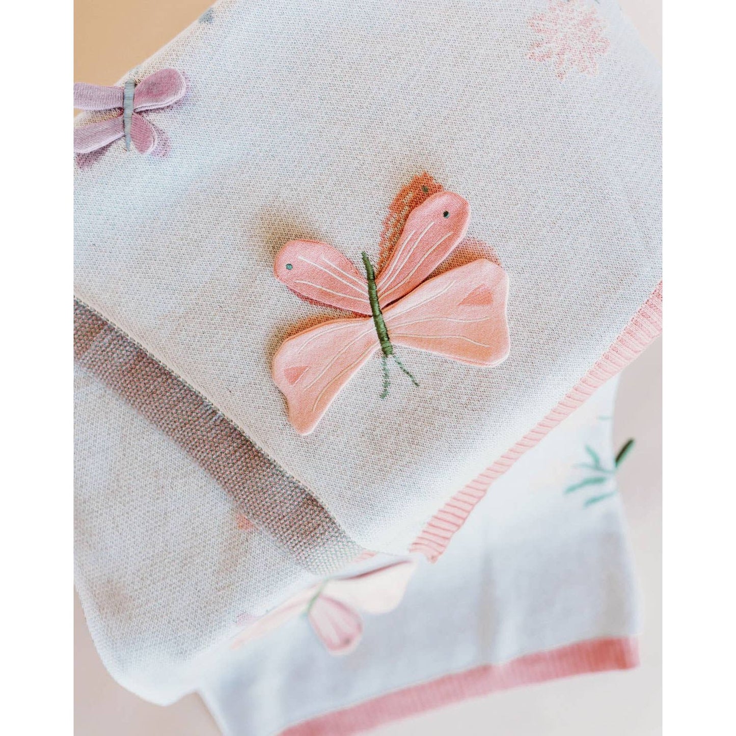 Bloom Butterfly 3D - Organic Jacquard Knit Baby Blanket