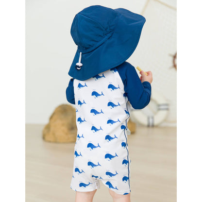 Baby Boys Whale Friends Long Sleeve One Piece Rash Guard Swimsuit