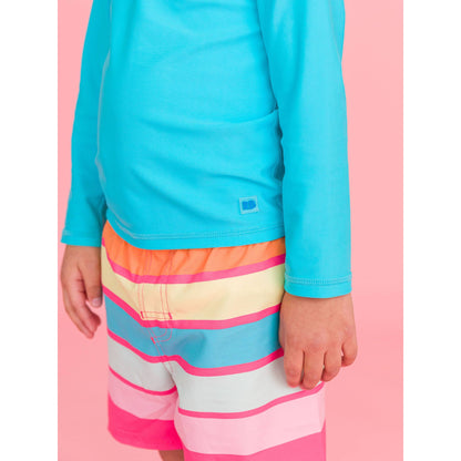 Boys Bright Aqua Long Sleeve Rash Guard