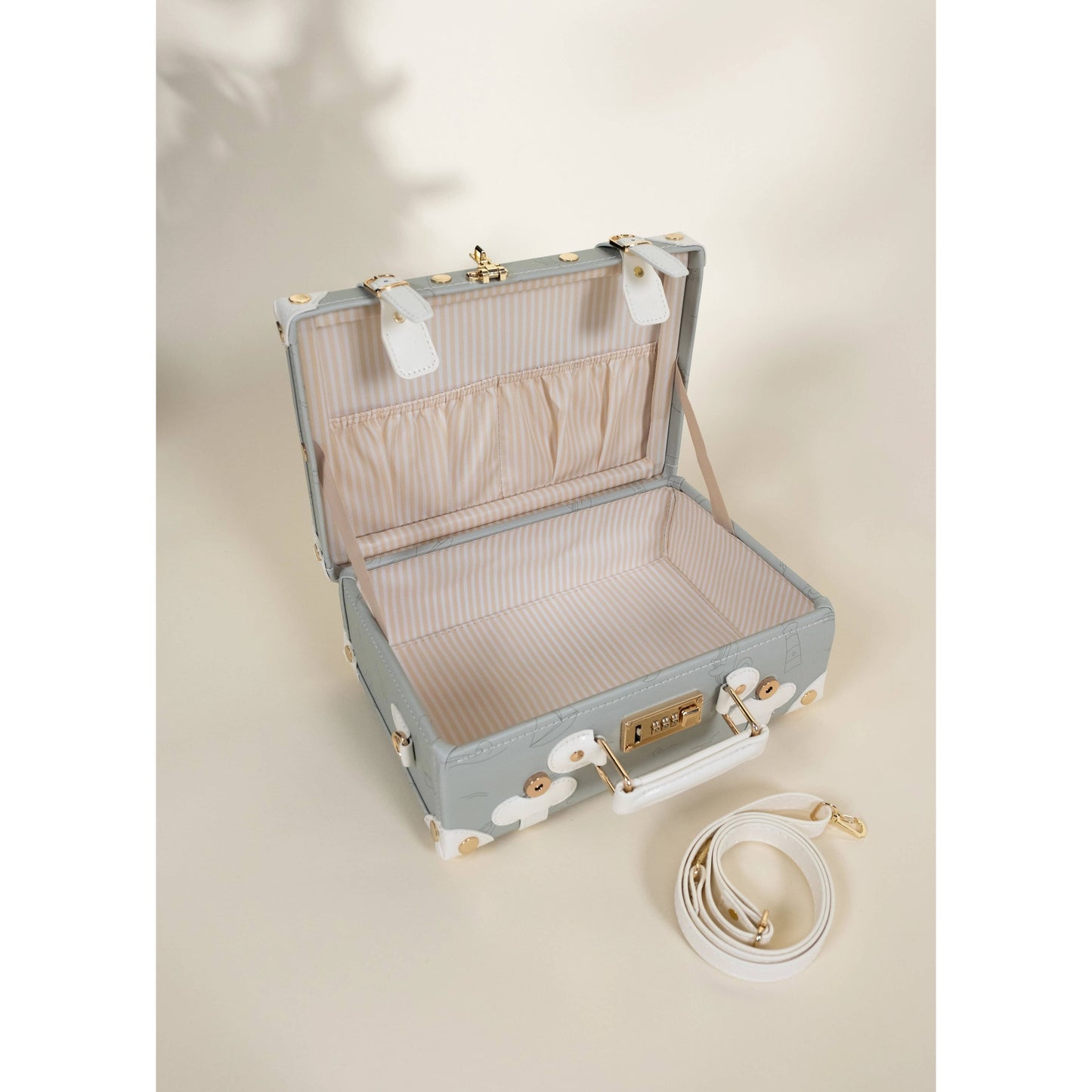Vegan Leather Carry-On Suitcase - Ocean