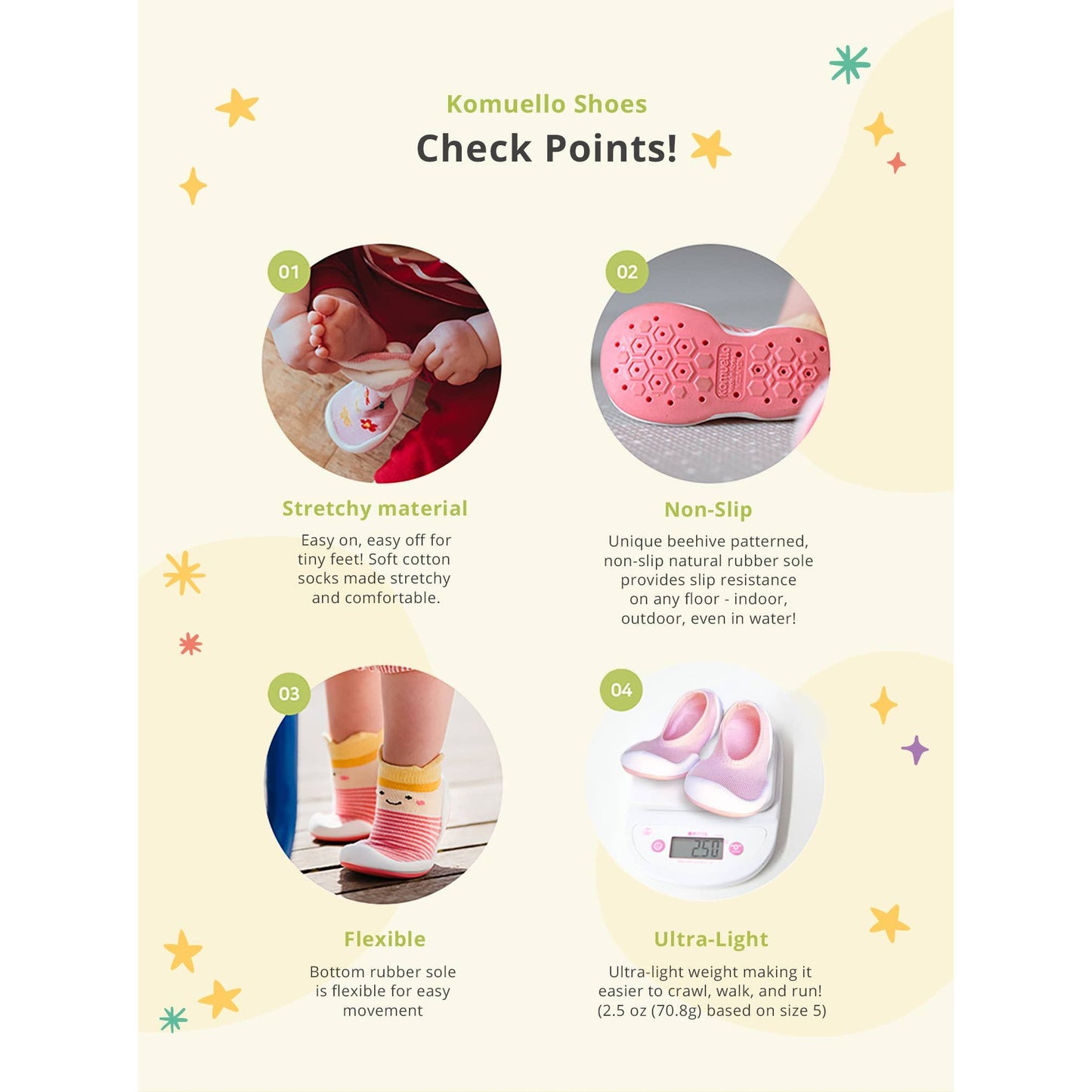 Komuello first walker baby sock shoes-Train