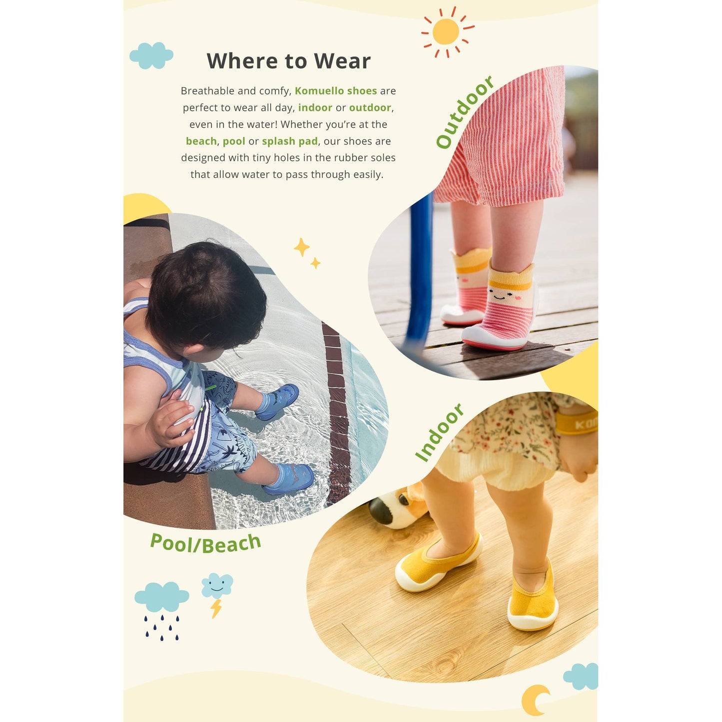 Komuello first walker baby sock shoes-Train