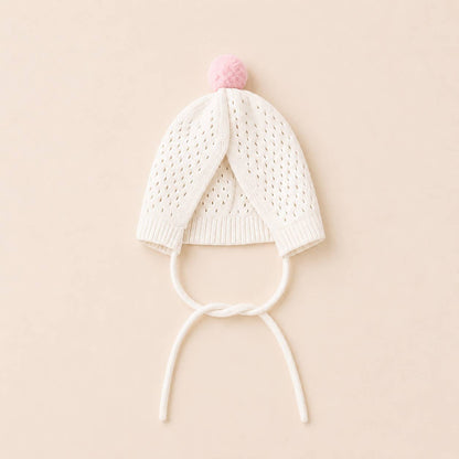 Pink Rose Pointelle Knit Baby Blanket, Bonnet & Booties Set