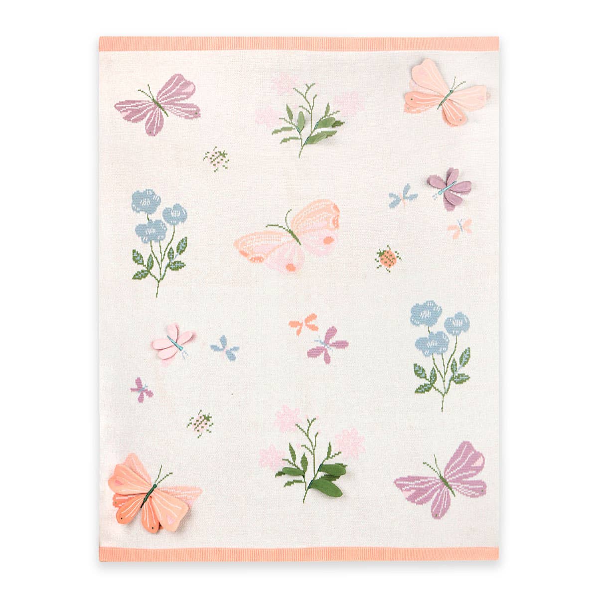 Bloom Butterfly 3D - Organic Jacquard Knit Baby Blanket