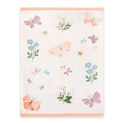 Bloom Butterfly 3D - Organic Jacquard Knit Baby Blanket
