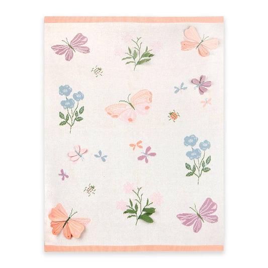 Bloom Butterfly 3D - Organic Jacquard Knit Baby Blanket
