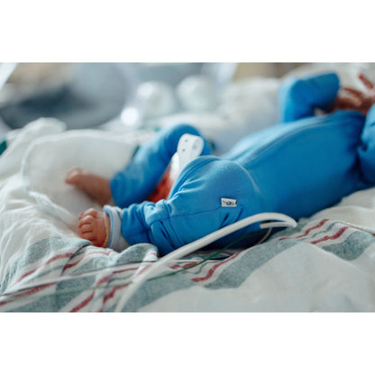 Pure Blue Zippered Baby Romper