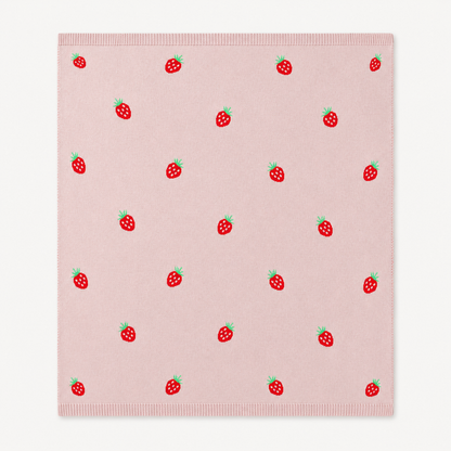 Strawberry - Organic Cotton Jacquard Baby Blanket