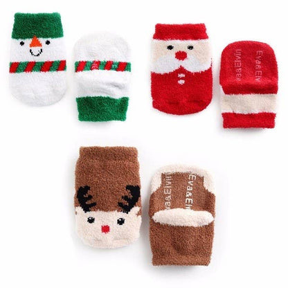 Fuzzy Fur Anti Skid Socks  Santa 0-18MO