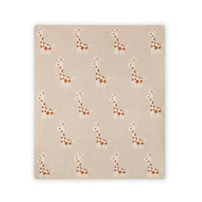 Giraffe - Organic Cotton Jacquard Sweater Knit Baby Blanket
