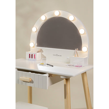 Wooden Play Vanity with Lighted Mirror & stool