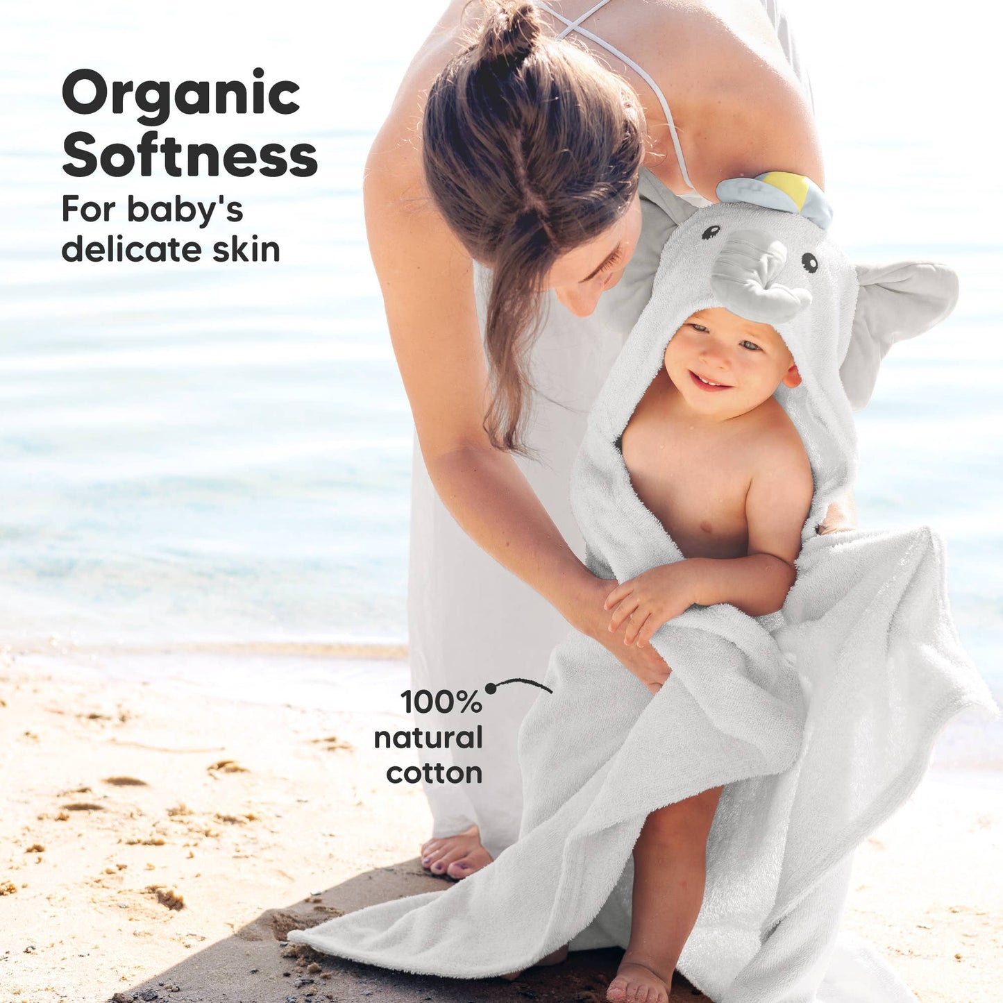 Playpals Hooded Baby Bath Towels for Newborn