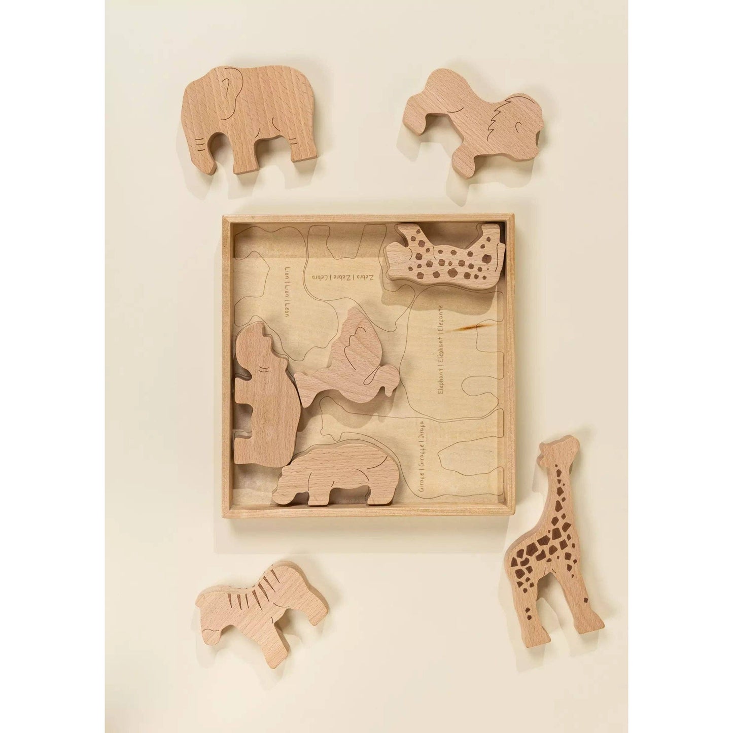 Wooden Balance Puzzle - Safari (8 pcs)