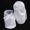 Boys' satin christening bootie with embroidered cross
