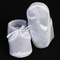 Boys' satin christening bootie with embroidered cross