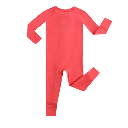 Berry Red Zippered Baby Romper