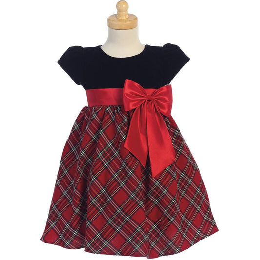 Velvet and Red Plaid Dress