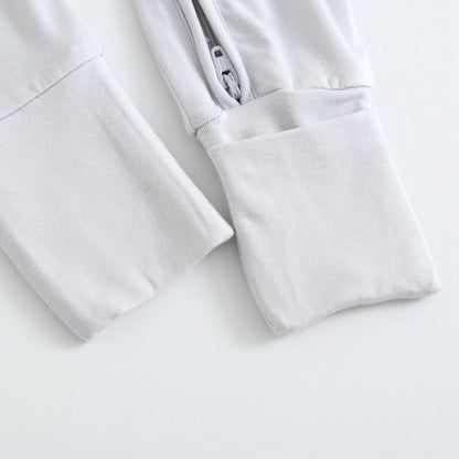 Comfy Gray Zippered Baby Romper