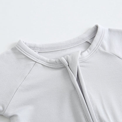 Comfy Gray Zippered Baby Romper