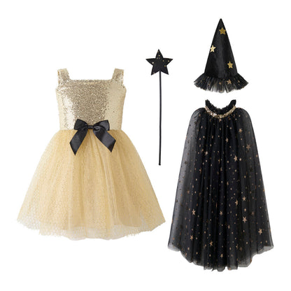 Witch Dress and Cape Set (Hat & Wand included)